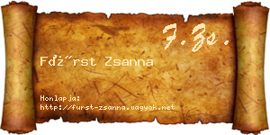 Fürst Zsanna névjegykártya